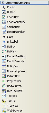 Common Controls in the VB ToolBox