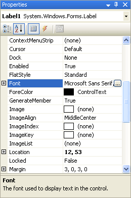 Font Properties in NET