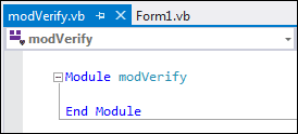 The Module code window