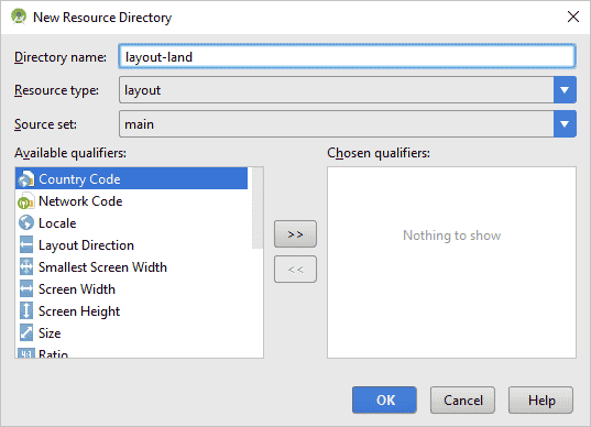 The New Resource Directory dialogue box