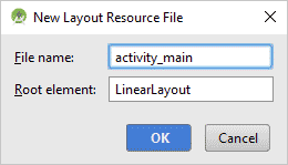 New Layout Resource File dialogue box