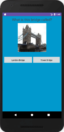 An Android layout in portrait view