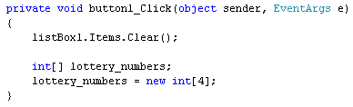 Code to set up an Array in C# .NET