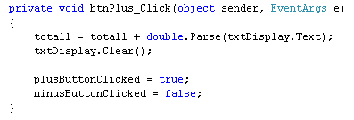 Code for the Plus Button