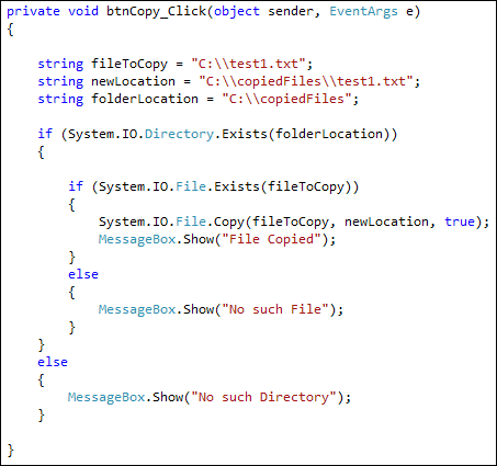 C# code to copy a file