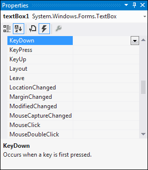 The KeyDown event in C#
