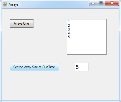 Five arrayitems set at runtime