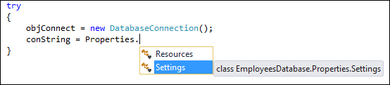 Accessing C# settings via code