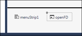 An OpenFileDialog control added to a form