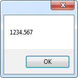 Message showing a float variable