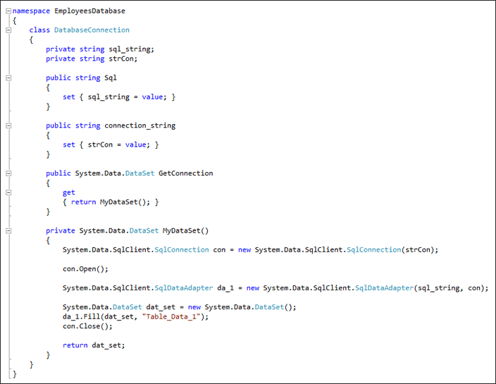 C# code showing a new method added to the class