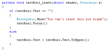 C# code to detect if a text box is blank