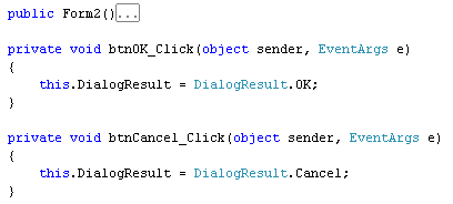 DialogResult Code