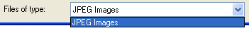 Files of Type now reads JPEG Images