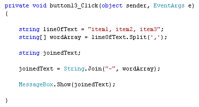 C# code for the Join Method