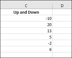 Negative numbers in an Excel cell