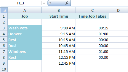 Excel yang siap 2007 Jadual Waktu