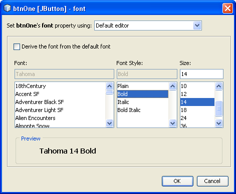 The Font dialogue box