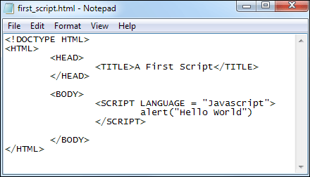 Script tags added to the body section of a  HTML page