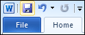 The Save icon on the Quick Access toolbar, Word  2010