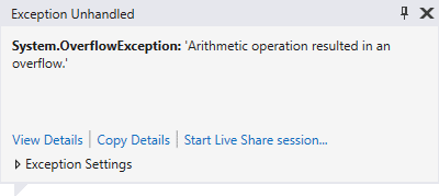 Error message in Visual Studio 2019