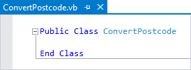 The Class code window