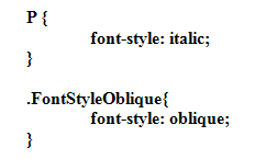 Example of CSS font-style