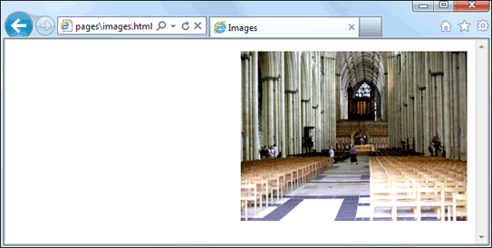 Browser showing a right-aligned image
