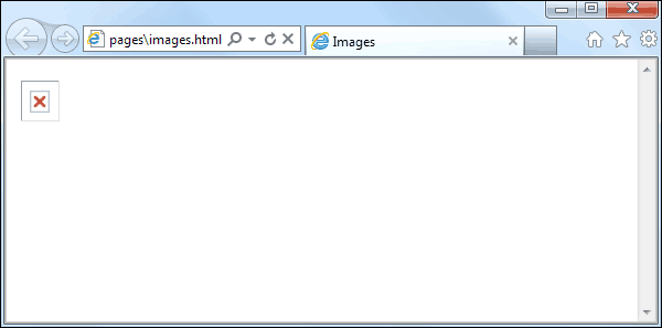 Internet Explorer showing broken image reference