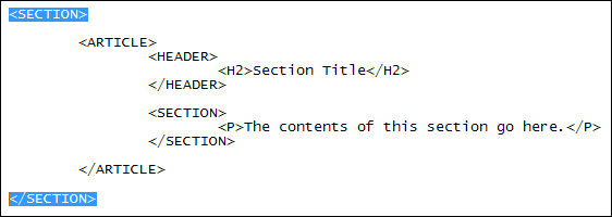 The SECTION tag in HTML 5