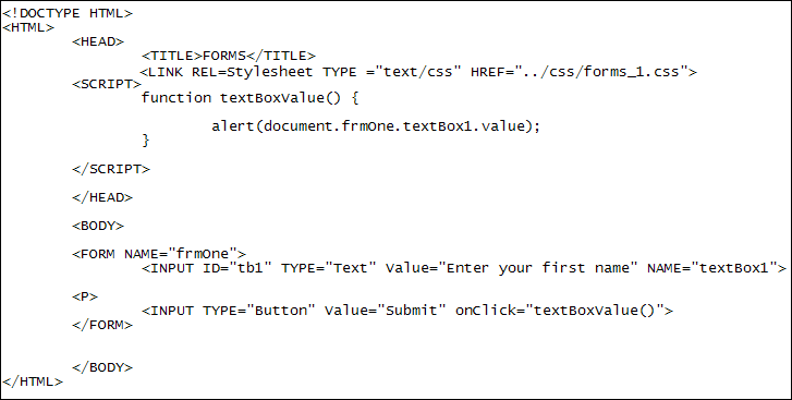 Javascript code for an alert box