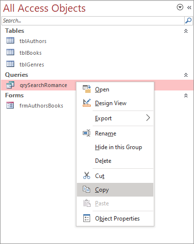 The right-click context menu showing Copy selected
