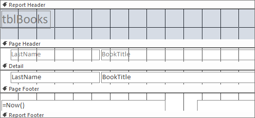 The various areas of a report