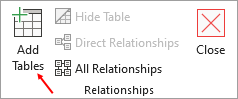 The Add Tables icon in Access
