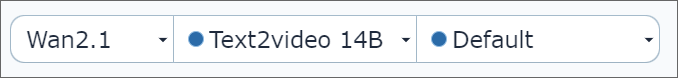 Wan2GP model selector showing Wan2.1 Text2Video 14B