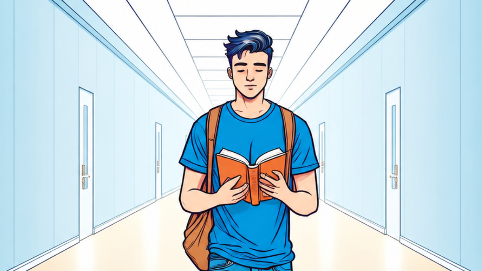 Medium view of the reader and book