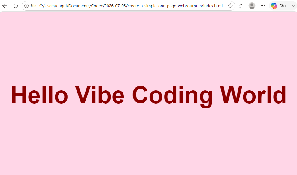A simple web page created with vibe coding