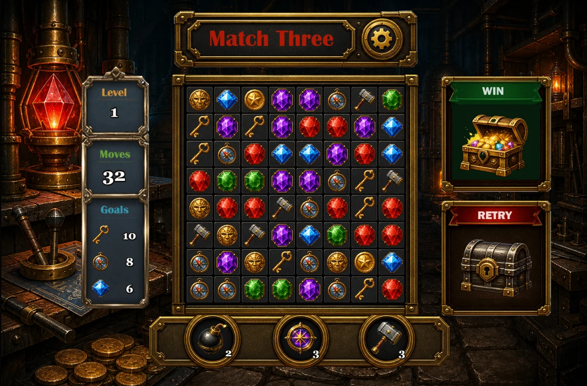 Match Three game in a browser