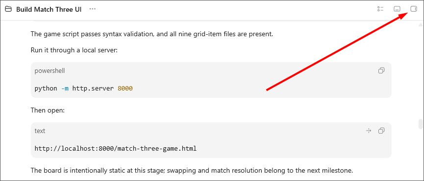 toggle for the in-app browser in Codex