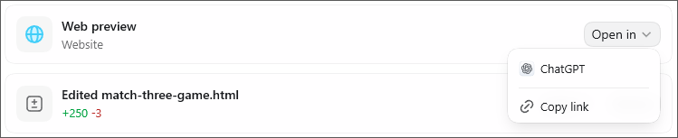 dropdown option for launching a html page in Codex