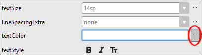 The textColor property in Android