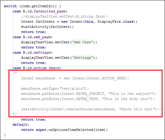 Adding Java comments for multiple lines