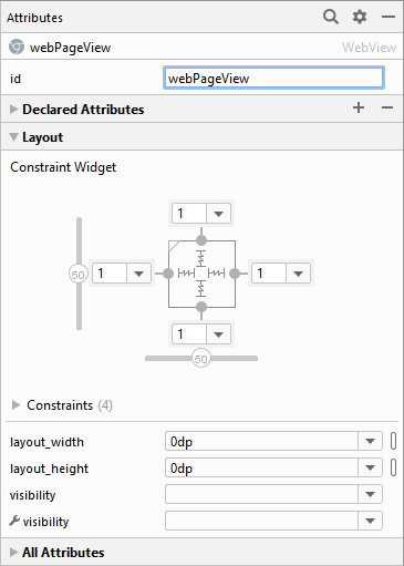 Attributes of a WebView