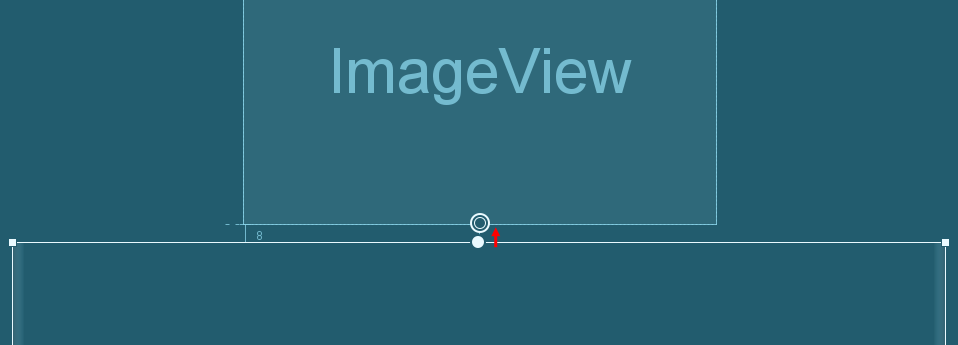Dragging a constraint to an ImageView in Android Studio.