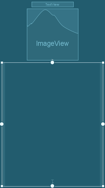 Android Studio Blueprint showing three controls.