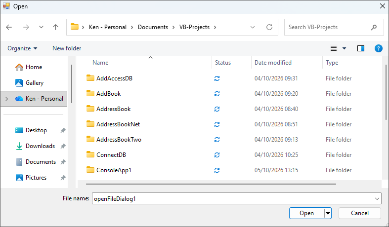 The Open Dialogue Box