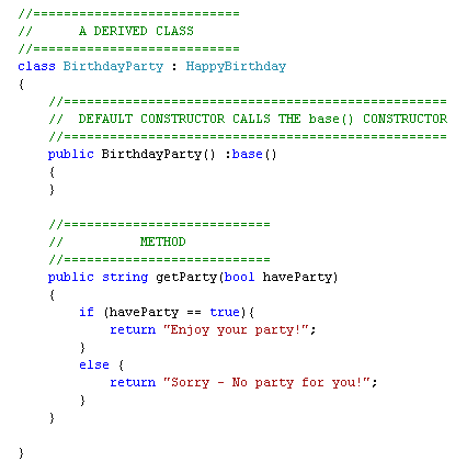 A Derived Class in C# .NET
