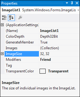 The ImageSize Collection of the ImageList control
