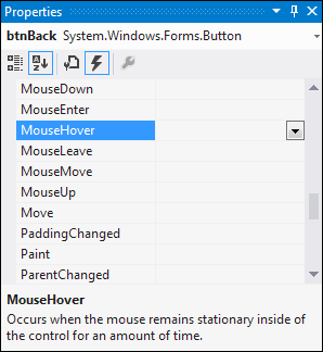 The MouseHover Event in C# .NET