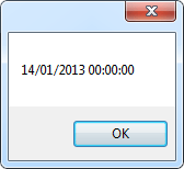 A date displayed in a message box